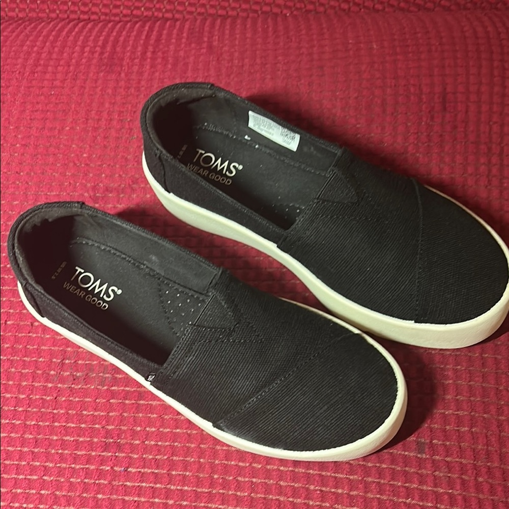 TOMS Black Slip-On Sneakers thick sole